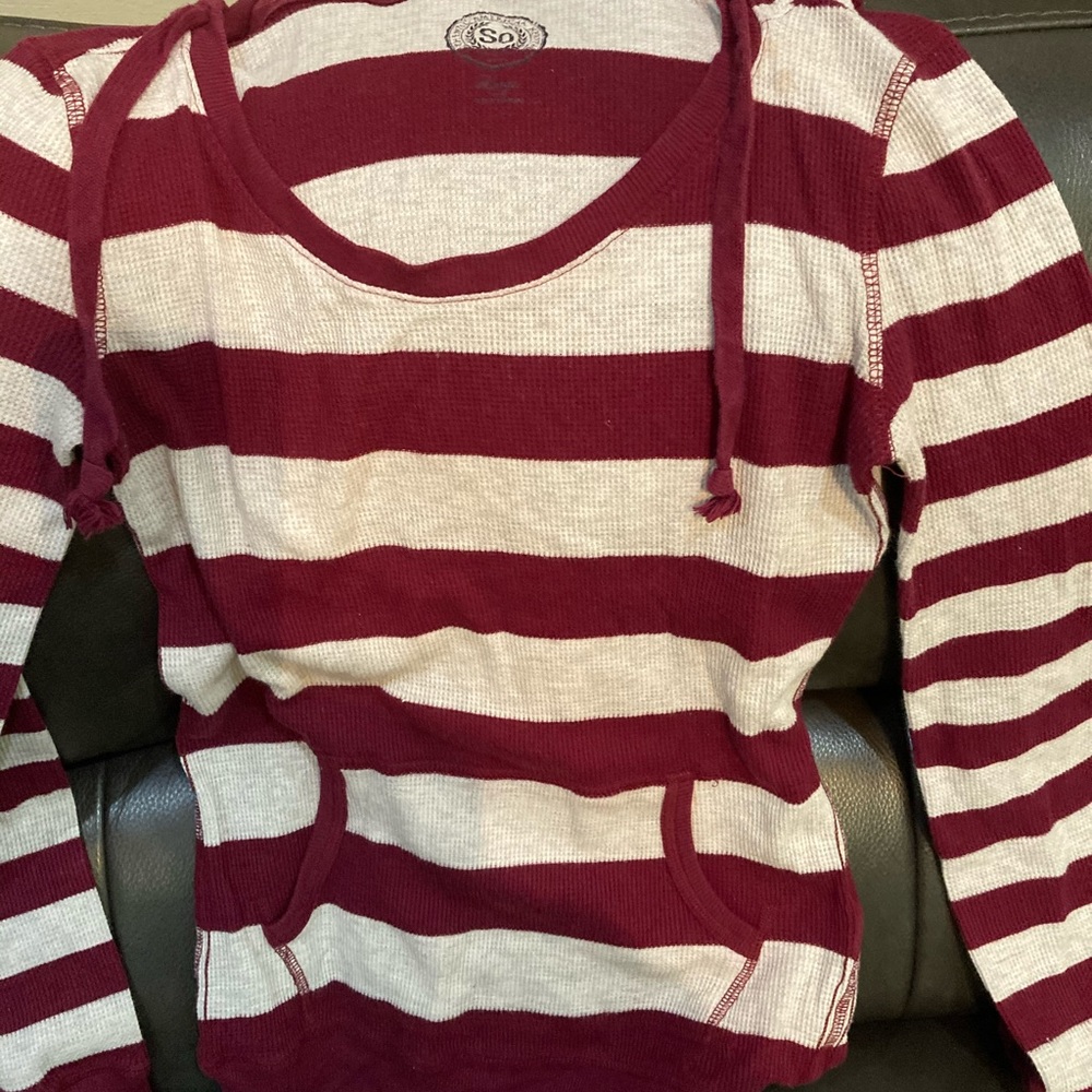 Burgundy & White Hoodie